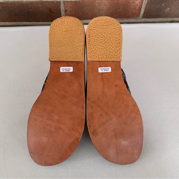 Mystique Black Leather printed Flat Heel Thong Flip Flop Sandals US 6 M NEW - Picture 6 of 7